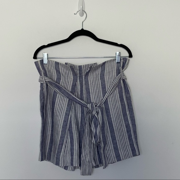 JENNI KAYNE Baja Stripe Paper Bag 100% Linen Shorts Size 6 - Picture 5 of 8